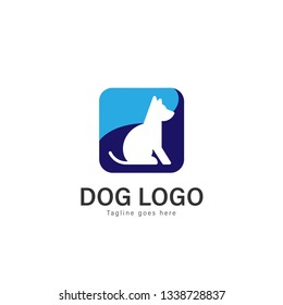 Dog logo vector illustration. modern dog logo template isolated on white background