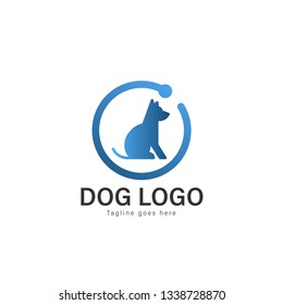 Dog logo vector illustration. modern dog logo template isolated on white background
