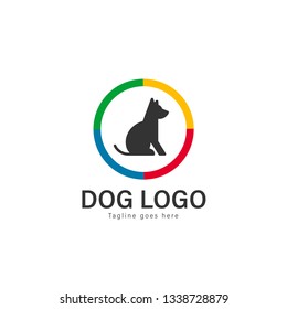Dog logo vector illustration. modern dog logo template isolated on white background