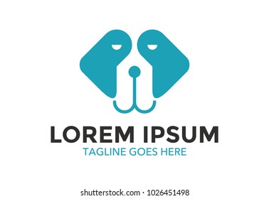 Dog Logo. Vector illustration. Simple