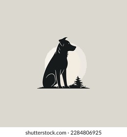 dog logo vector, minimalist modern logo