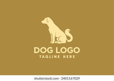 dog logo vector with modern and clean silhouette style
