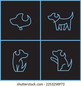 Dibujo de la línea de contorno del logotipo del perro