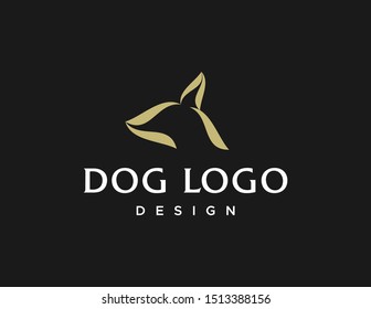 Dog logo vector. Simple modern logo design. Flat style symbol.