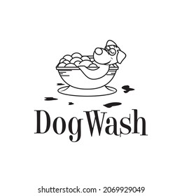 dog logo wash in the bathroom