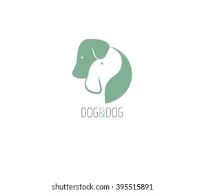 Dog Logo,two Dogs Hugging