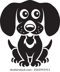 A dog with long floppy ears and a droopy face vector illustration