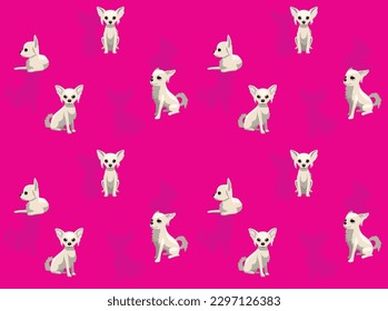 Dog Long Haired Chihuahua Cute Cartoon Seamless Wallpaper Background