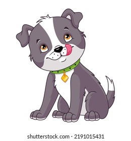 Dog Looking Up Cartoon Vector Illustration