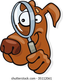 dog with looking glass