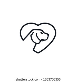Dog Love ,Animal and pet Logo design