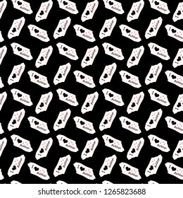 Dog i love bulldogs heart valentine vector seamless pattern wallpaper on black background. eps 10