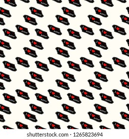 Dog i love bulldogs heart valentine vector seamless pattern wallpaper on white background. eps10