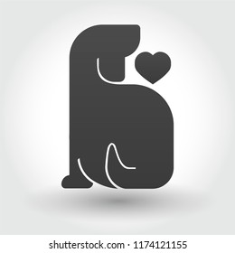 Dog love icon