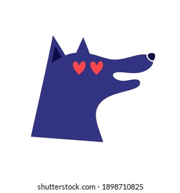dog love illustration very much in love
