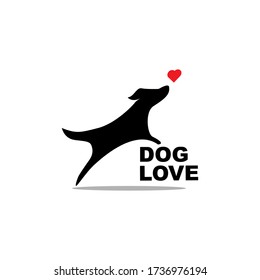 Dog Love Logo design black red