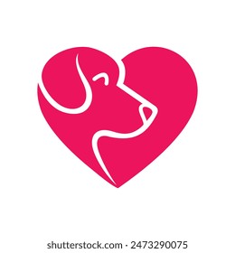 Plantilla de Vector de diseño de logotipo de amor de perro