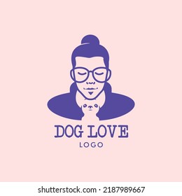 Dog Love Logo Hipster Chihuahua Pet Store