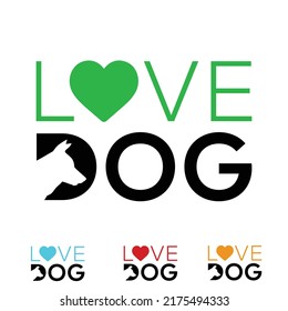 Dog Love. dog logo vector graphic monoline download. heart animal illustration. Creative love Dog logo inspiration