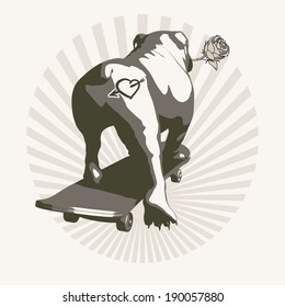 Dog in love, May be printed on T-shirts.