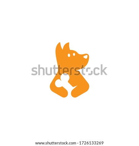 Dog love. Paw logo template, animal day care and pet shop. Dog nose in form of heart logo template. Vector illustration.