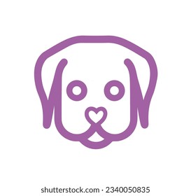 Dog with love shape icon design