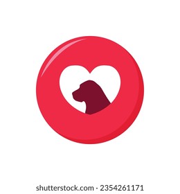 Dog Love Simple Vector Illustration