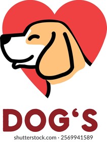 Dog love smile cute logo icon vector image