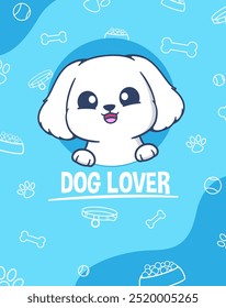 Dog lover, cute vector illustration