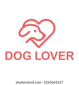 dog lover flat minimalist logo design