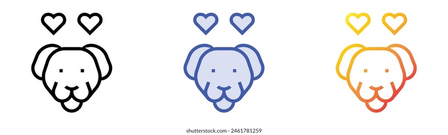 dog lover icon. Linear, Blue Fill and Gradient Style Design Isolated On White Background