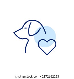Dog lover icon. Pixel perfect, editable stroke line art icon