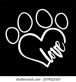 Dog Lover Paw Vector Design