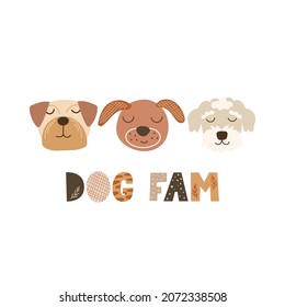 Dog lover poster with funny quote. Vector illustration.