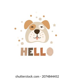 Dog lover poster with funny quote. Vector illustration.