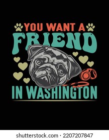 Dog lover t-shirt design template