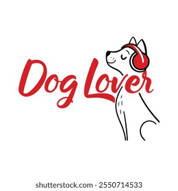 Dog lover vector illustration icon