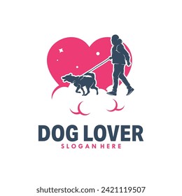 dog lover vector logo design template