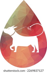 Dog Lover Vector Logo Template. Vector silhouette of people with dog on a white background. Vector logo illustration.
