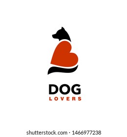 Dog Lovers Dog and Heart Logo