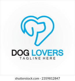 Dog lovers logo design vector template