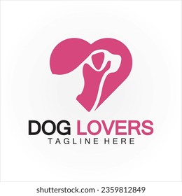 Dog lovers logo design vector template
