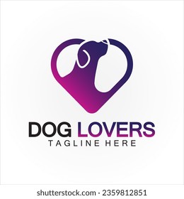 Plantilla vectorial de diseño del logotipo de los amantes de los perros