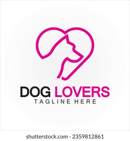 Dog lovers logo design vector template