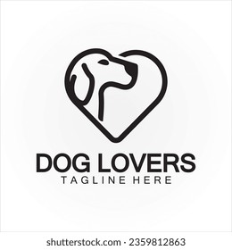 Hundefreunde Logo-Design, Vektorvorlage