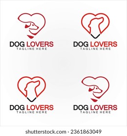 Plantilla vectorial de diseño del logotipo de los amantes de los perros