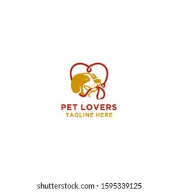 Dog lovers logo template vector download.