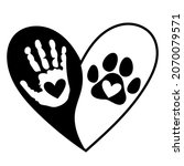 Dog Lovers. Paw print. Dog Paw. Animal love symbol paw print. Vector illustration. Isolated on white background. Good for posters, t shirts, postcards.