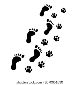 Dog Lovers. Paw print. Dog Paw. Animal love symbol paw print. Vector illustration. Isolated on white background. Good for posters, t shirts, postcards.