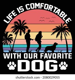 Amantes del perro o archivo de diseño de vectores de verano